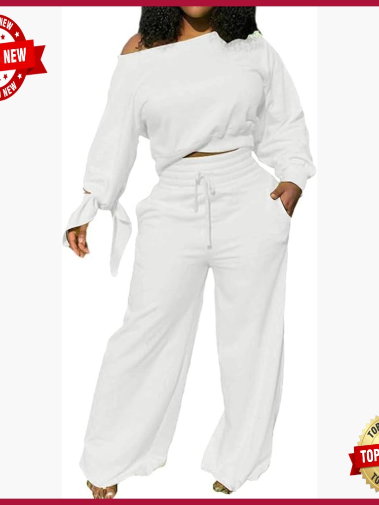 Large Polyester Spandex Sweatsuit Set With Pockets, Long Sleeve